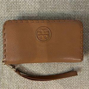 Tory Burch pebble leather  zip  around wallet